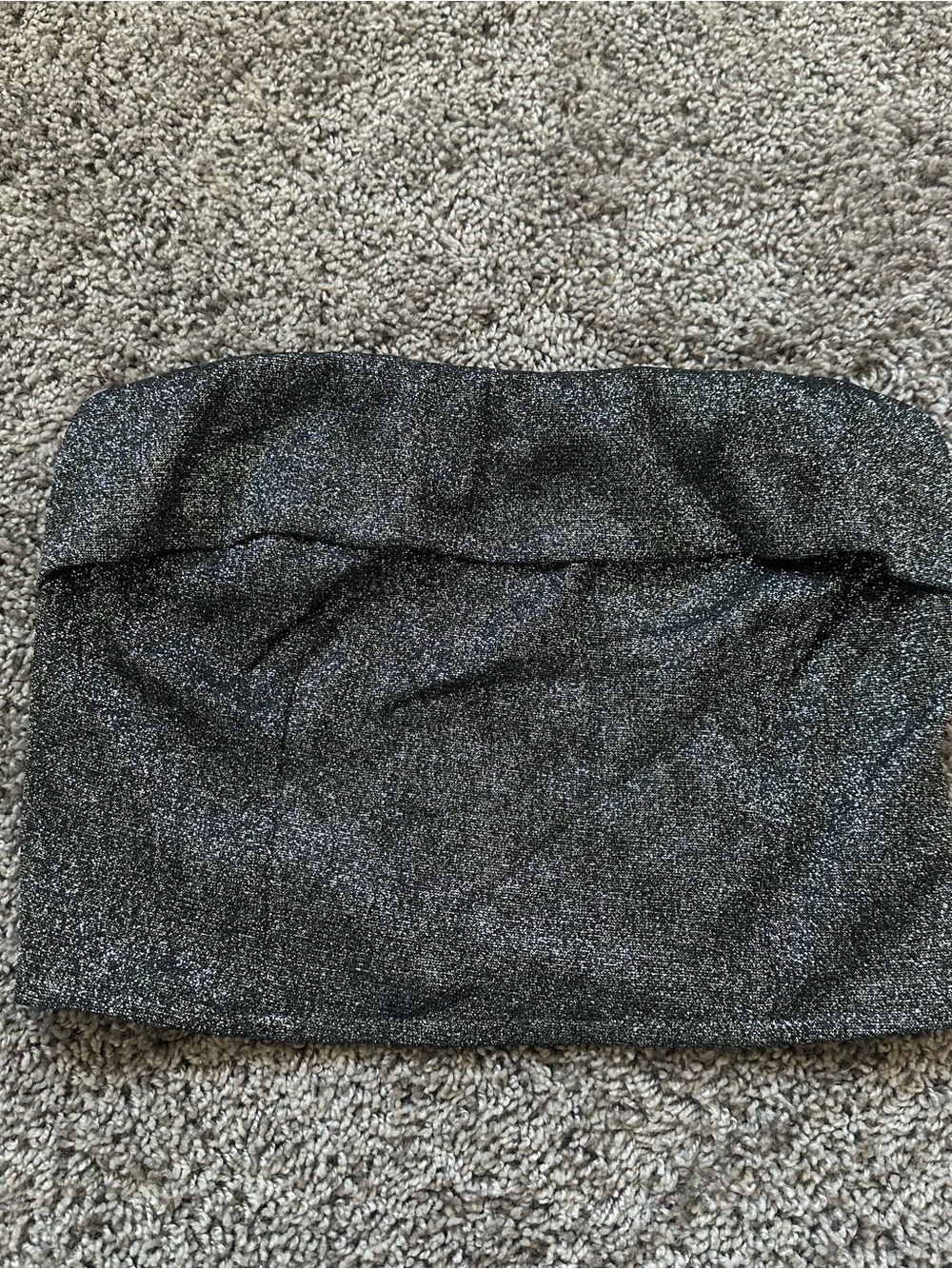 Metallic Black Sparkle Tube Top - Women's Mini